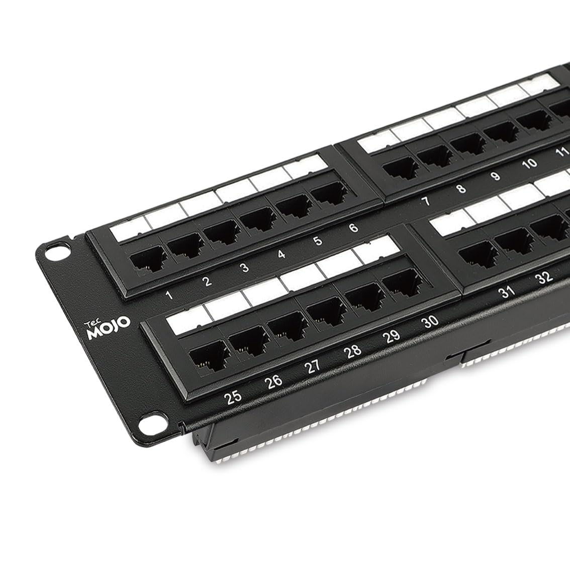 Tecmojo 48 Port Cat6 Patch Panel for 19 Inch Rack Mount 10G Support Unshielded