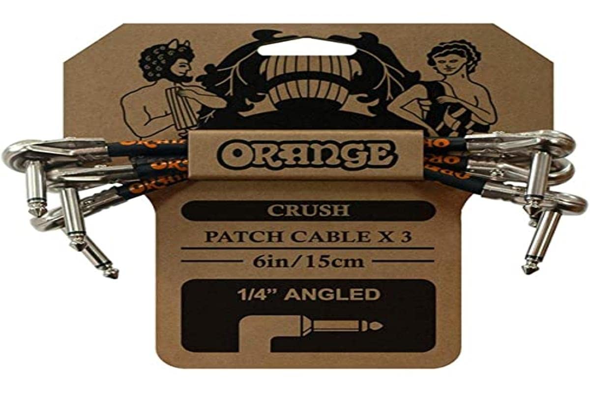 Orange Crush Patch Cable x 3 For Guitarists - 6in/15cm 1/4" Angled CA038
| Best Orange Crush Patch Cable Set - 3PC 6in/