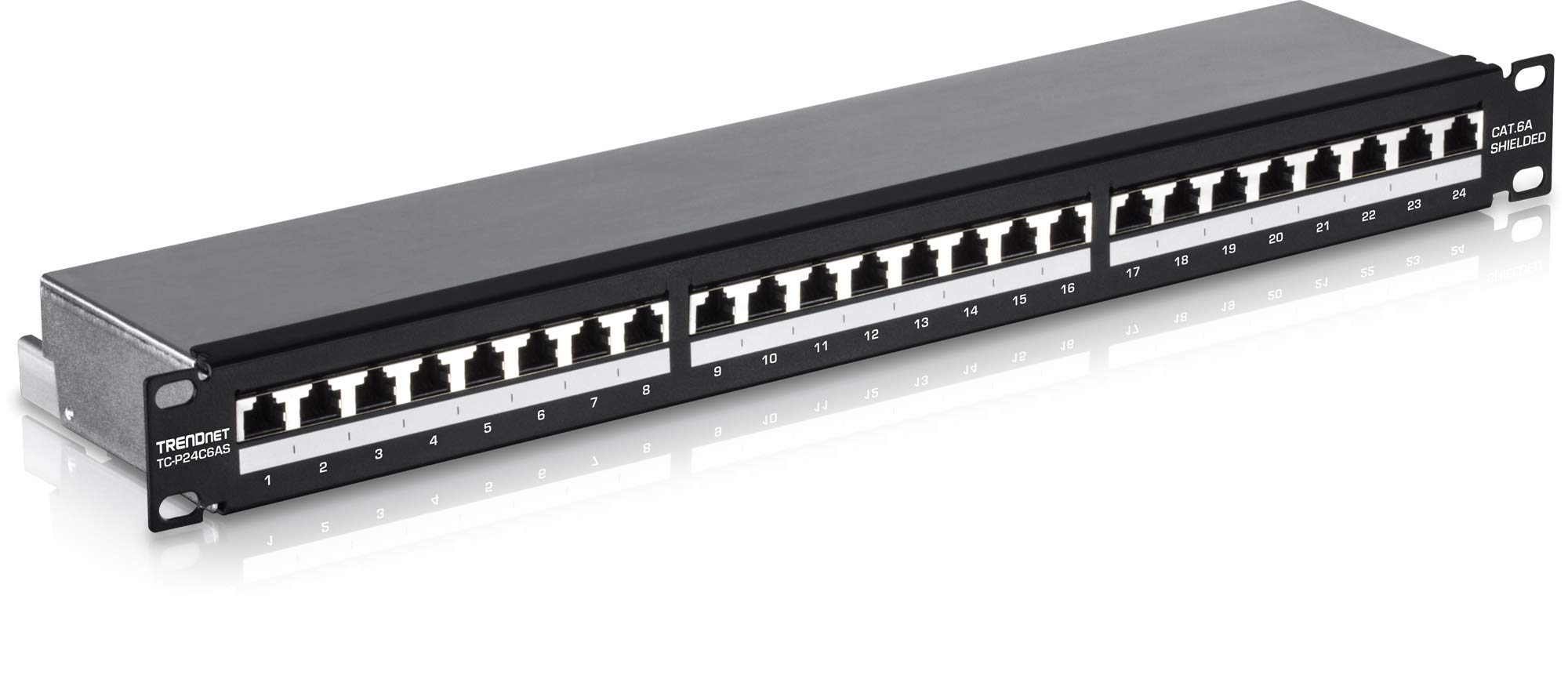 TRENDnet 24-Port Cat6A Shielded Patch Panel for Network Cables, Commercial Grade, Network Technicians, Data Centers, Hig