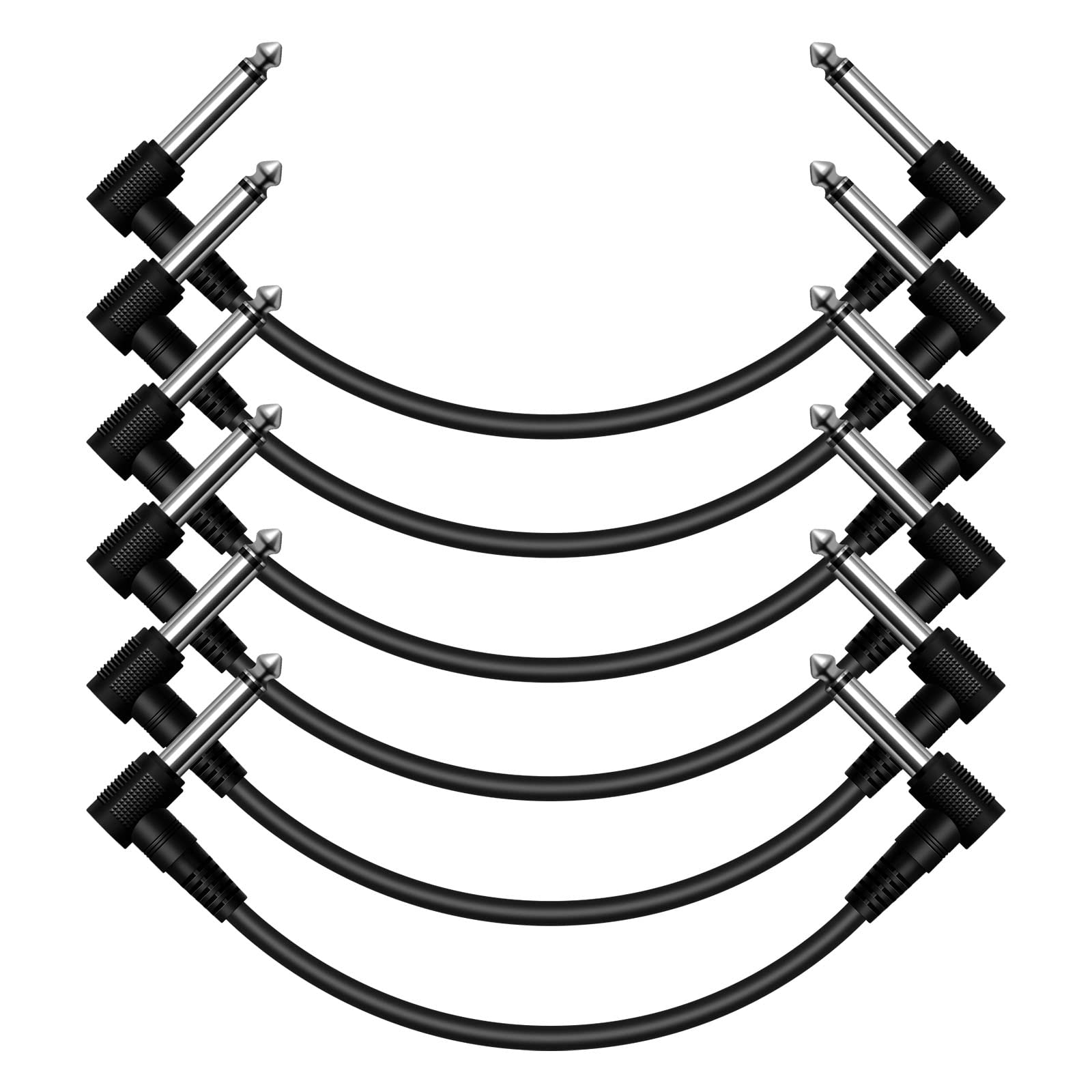 Professional Noise Free 6 Pack 12 Inch Guitar Pedal Cable, Long-Lasting Right Angle Cables for Guitarists, Black
Profes