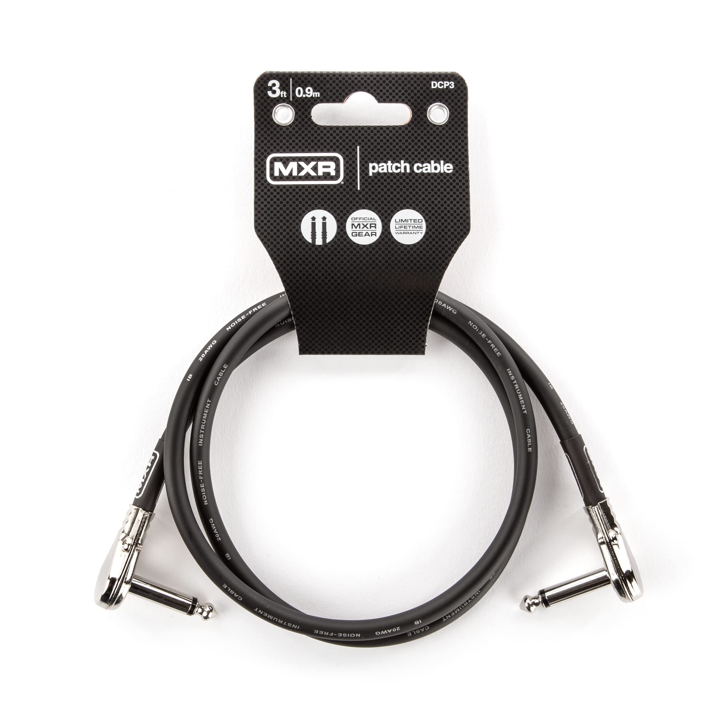 MXR Patch Cable 3 ft | Pro Tone Quality for Pedalboards | Guitar Players | Studio Recording | High-Quality 3 Foot Cable